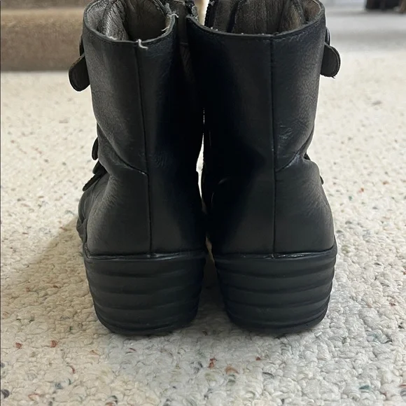 Bionica Black Leather Ankle Boots with Buckle Straps - Picture 4 of 4